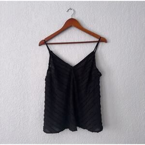 Intimately by Free People Black Spaghetti Strap Cropped Tank Size Medium